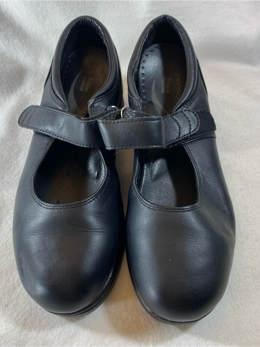 Women’s Black Mary Jane Dress Shoes with Hook-and-Loop Strap